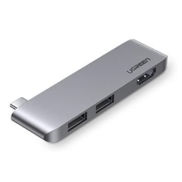 绿联（UGREEN）Type-C扩展坞 适用苹果MacBook华为笔记本 USB-C转HDMI高清转换器3.0HUB分线器集线器 60567