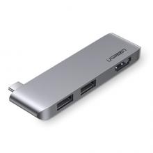 绿联（UGREEN）Type-C扩展坞 适用苹果MacBook华为笔记本 USB-C转HDMI高清转换器3.0HUB分线器集线器 60567