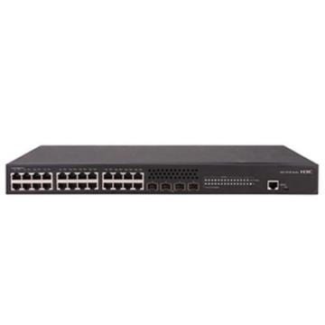 （H3C）S5130-28S-EI/24个10/100/1000BASE-T 自适应以太网端口/4 个万兆 SFP+端口/交换容量:256Gbps/包转发率:96Mpps/三年质保/(含一对万兆多模光模块)