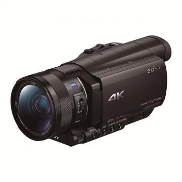 索尼（SONY） 4K高清摄像机 FDR-AX100E 1英寸CMOS 广角蔡司镜头 触摸（闪迪128G卡+原装电池+沣标（FB）QF326轻便型专业三脚架）